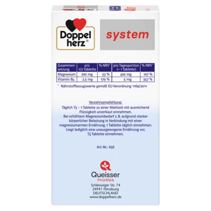 Abbildung der Produktverpackung Doppelherz system MAGNESIUM 400 DEPOT Seitenansicht links